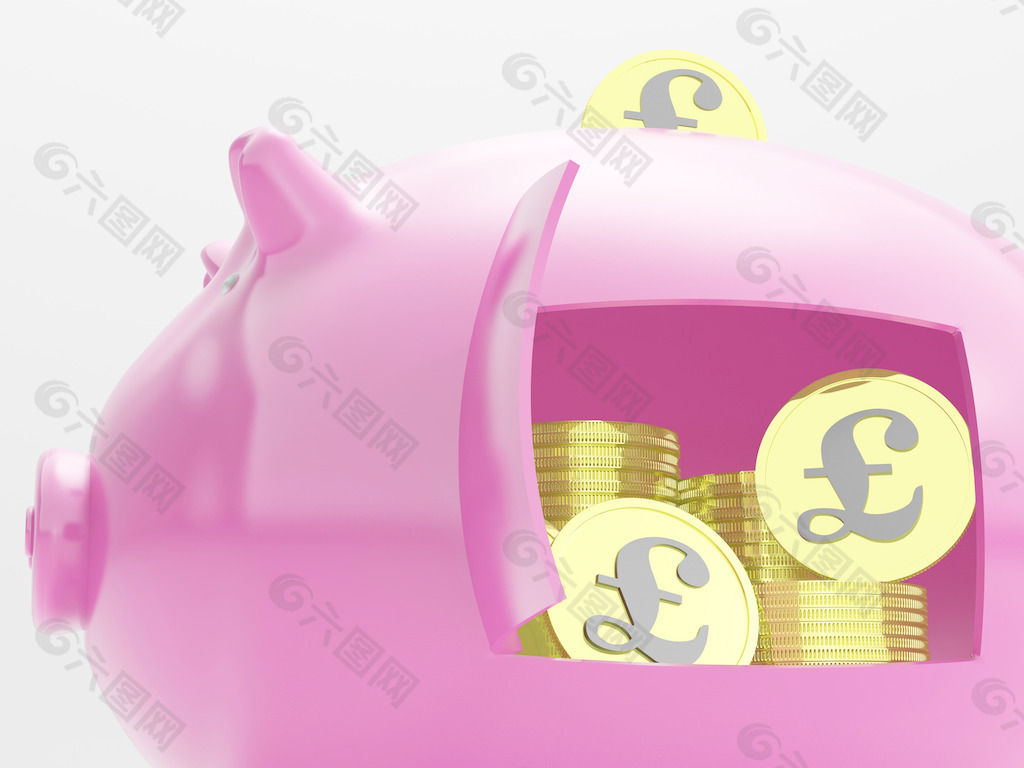 英镑的小猪显示货币、投资