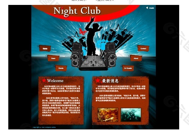 DJ音乐俱乐部flash网站模板