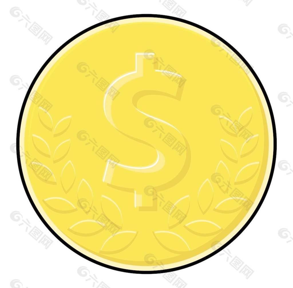 桂冠美元硬币向量