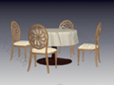 MAX格式餐桌餐椅模型