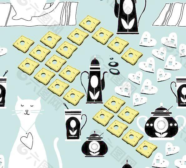 可爱的漫画猫图片 可爱的漫画猫素材 可爱的漫画猫模板免费下载 六图网
