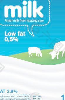 创意牛奶广告海报矢量图04