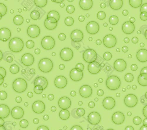 透明水滴绿色背景矢量无缝模式
