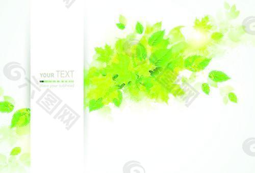 绿色的树叶和垃圾背景图形矢量02