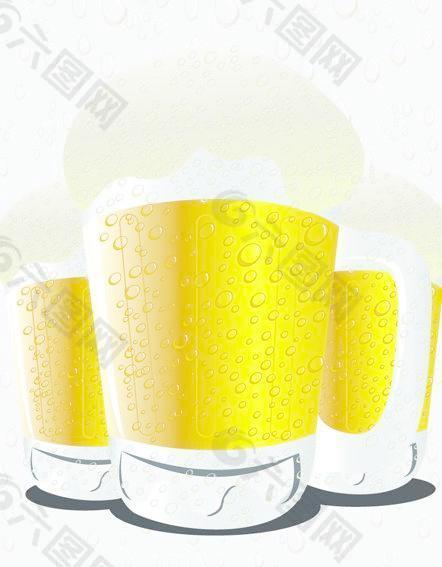 啤酒杯设计平面向量03