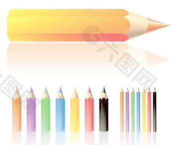 彩色铅笔矢量很多