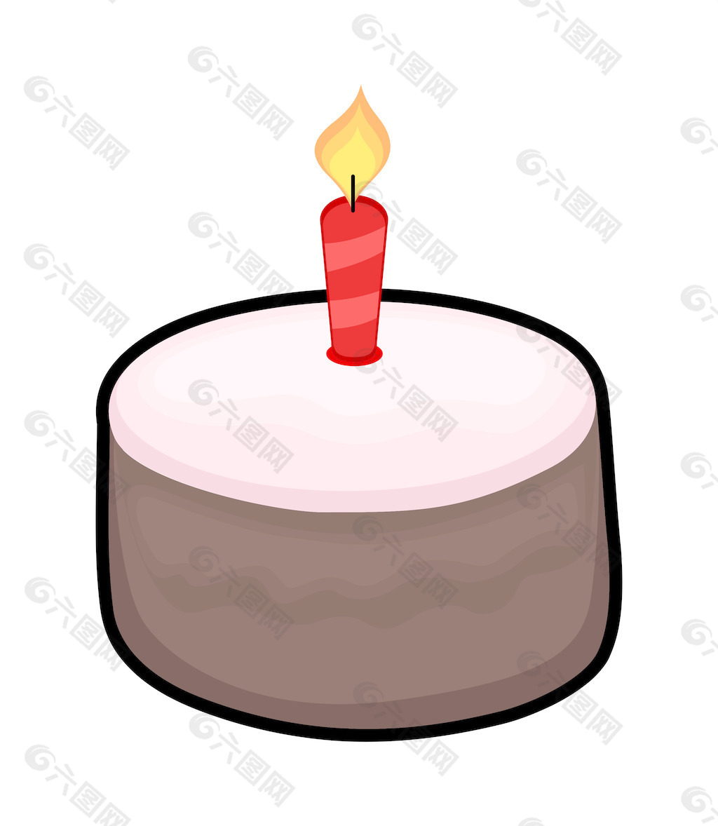 燃烧的蜡烛的蛋糕