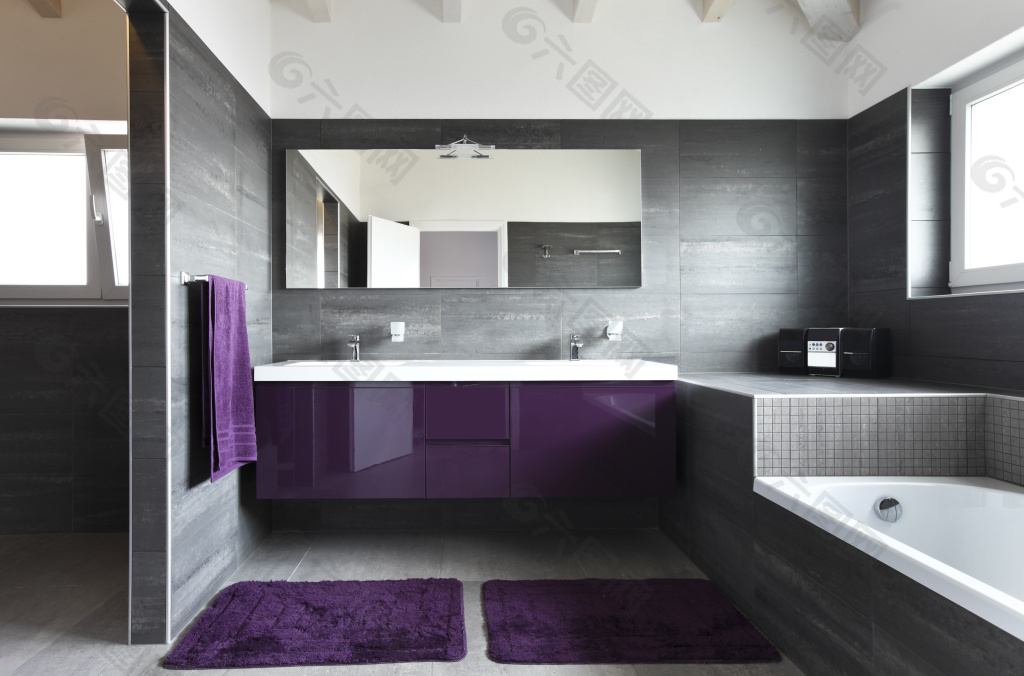 紫色地毯客厅