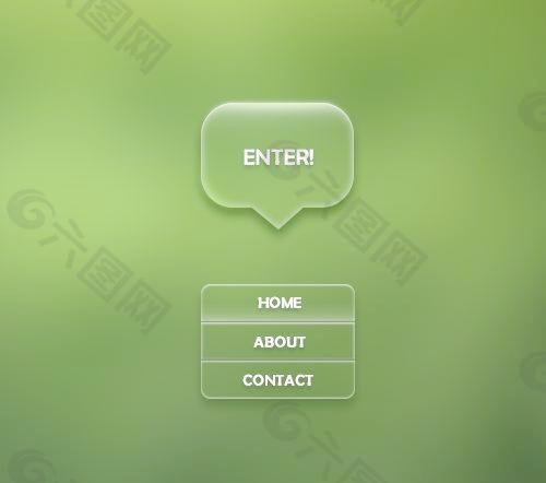绿色质感的网页按钮PSD