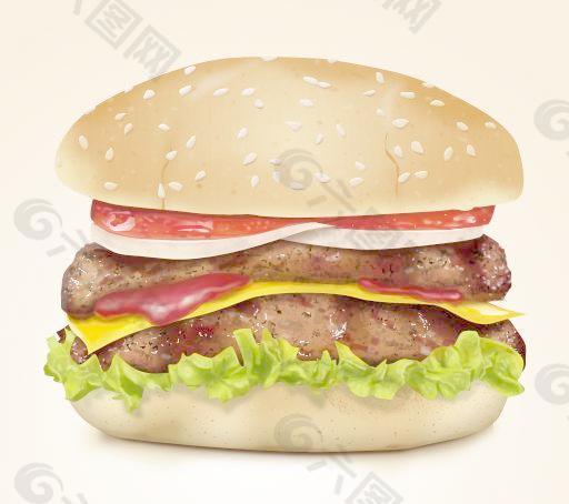美味的汉堡PSD图形创意