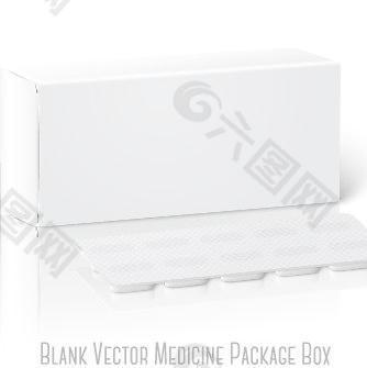 空白药物包装盒设计矢量