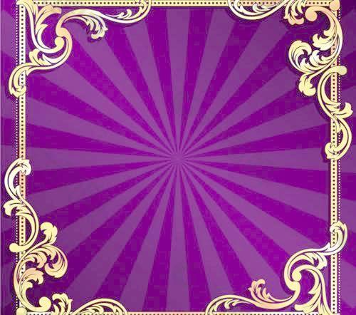 金框的紫色背景矢量01