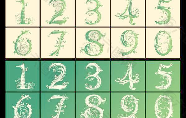 阿拉伯数字图案矢量素材