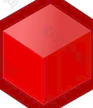 图标的立方体红色剪辑艺术