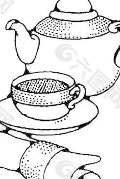茶壶和茶杯的剪辑艺术