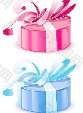 蓝色和粉红色礼盒