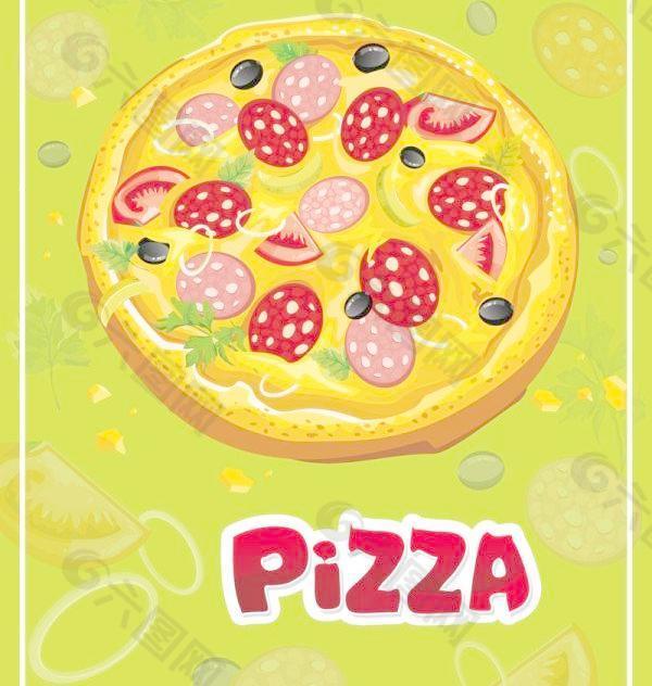 卡通pizza01向量