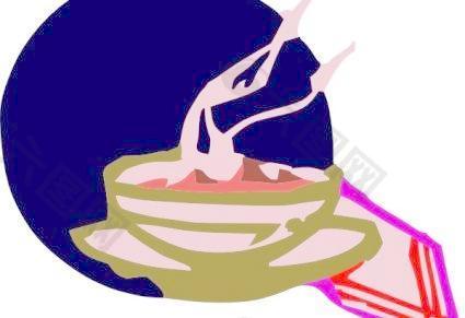 剪贴画碗热汤