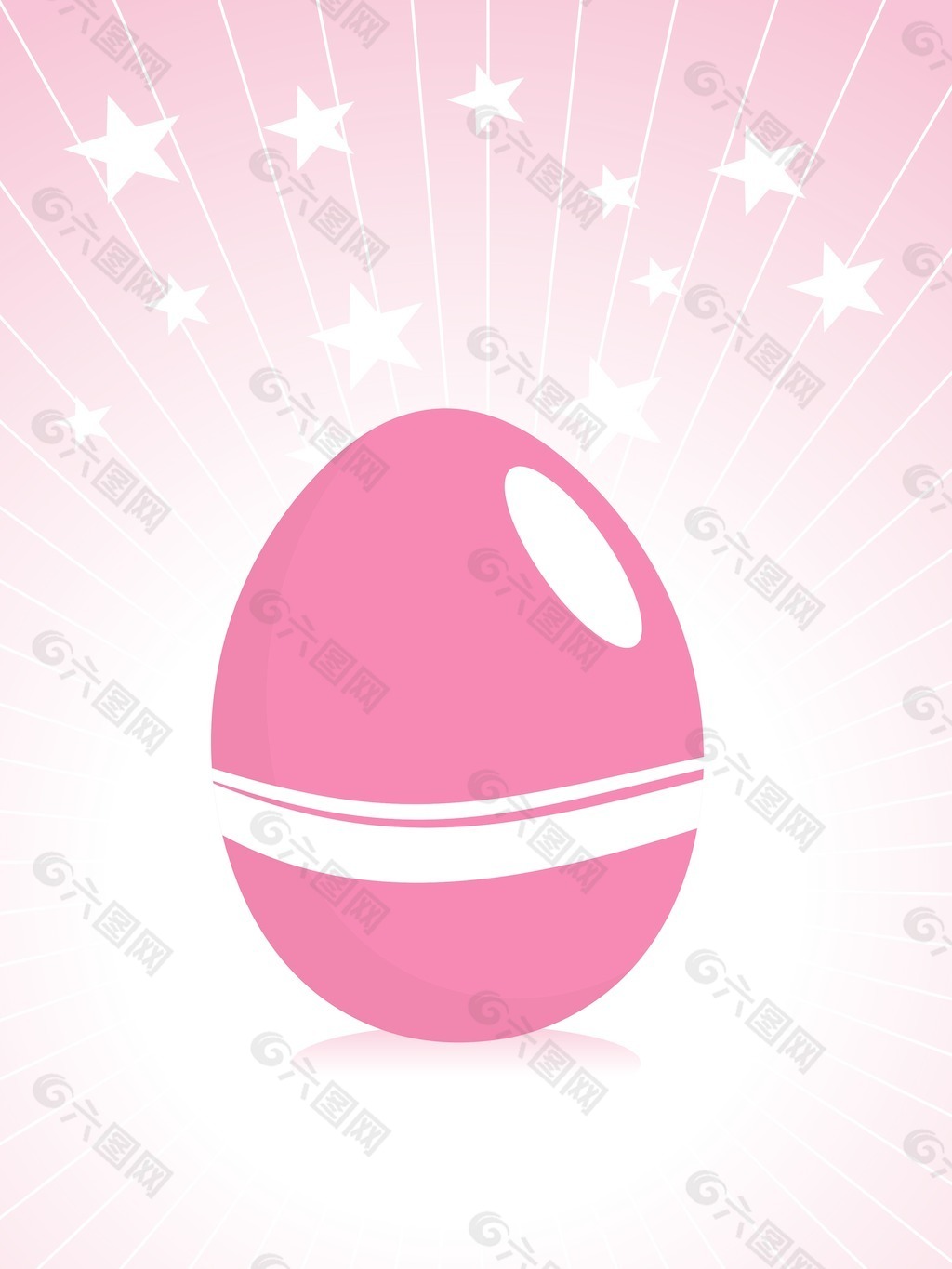 粉红色的复活节彩蛋射线图