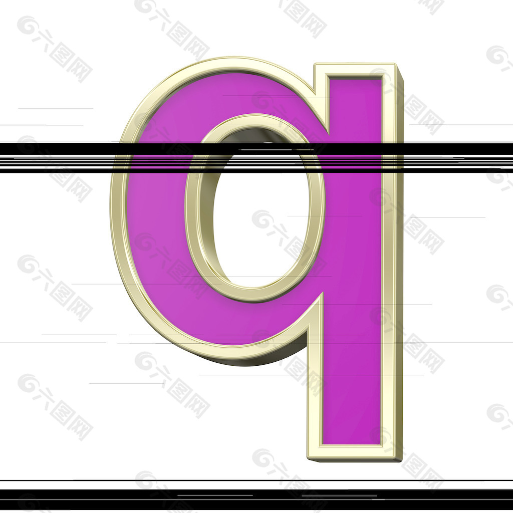 小写字母与字母集紫金色边框