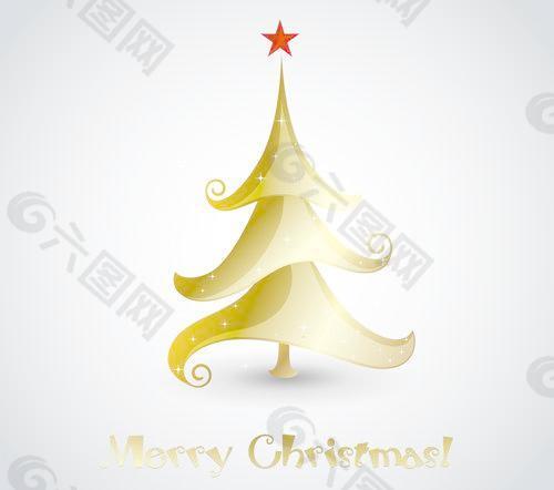 创意的圣诞树圣诞卡片矢量02