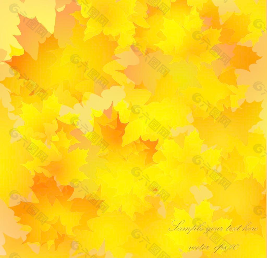 秋天的金黄色背景矢量06
