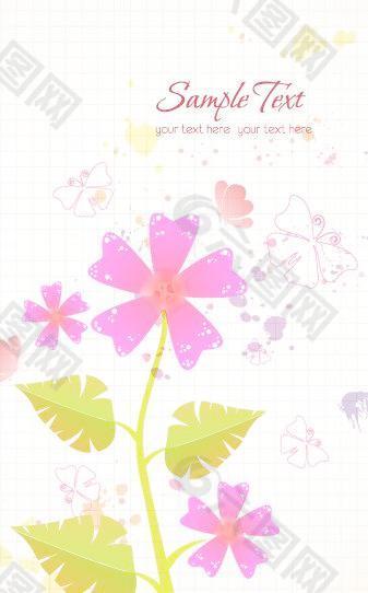 花卉插图矢量背景02