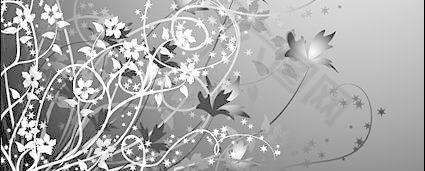 时尚花边剪影矢量素材