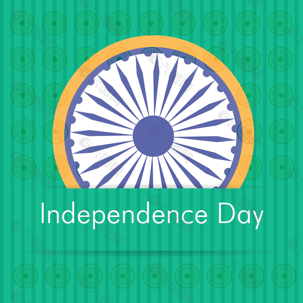 印度独立日贴纸阿育王轮