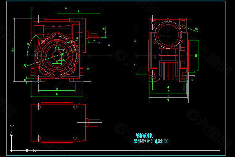 NMRV 040蜗轮蜗杆减速机外形图