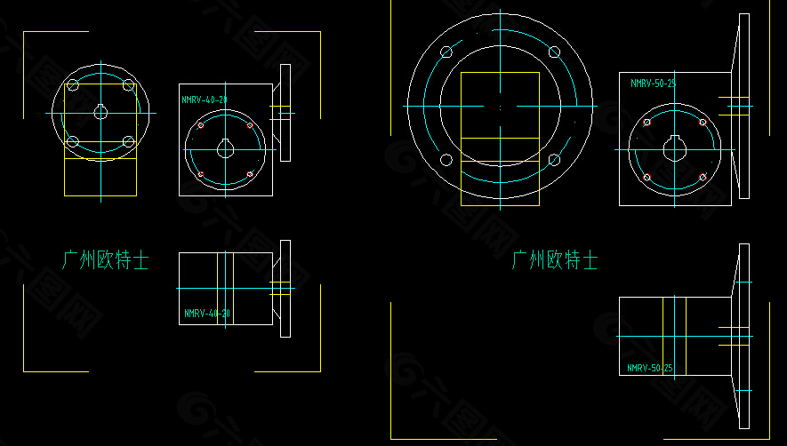 NMRV40-20(50-25)减速机外形图