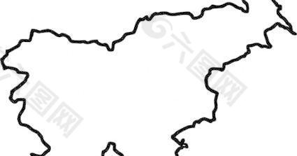 斯洛文尼亚地图（在欧洲）的剪辑艺术