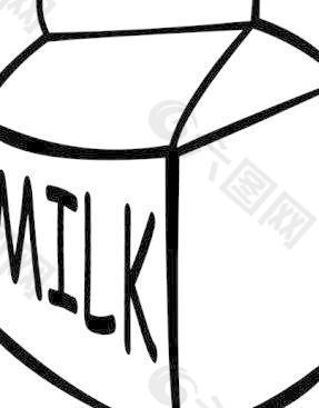 牛奶（B和W）剪贴画