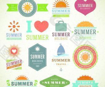 暑假向量03标志和标签