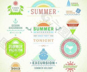 暑假向量05标志和标签