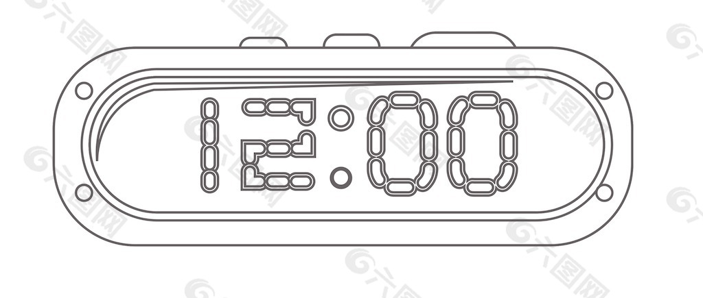 闹钟绘制矢量