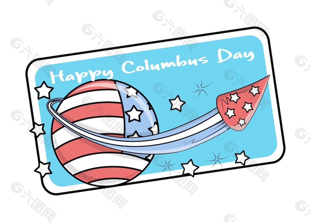 哥伦布日的矢量图形的旗帜