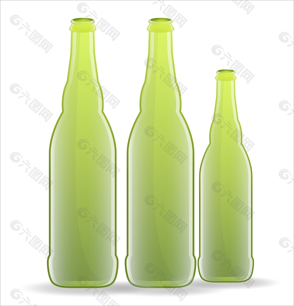 绿色啤酒瓶向量