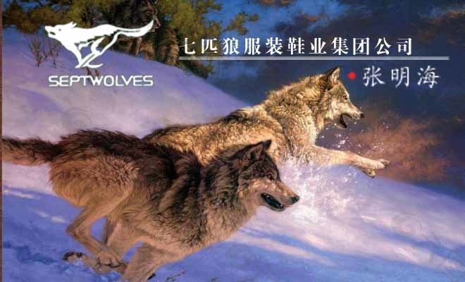 七匹狼服装PSD名片模板