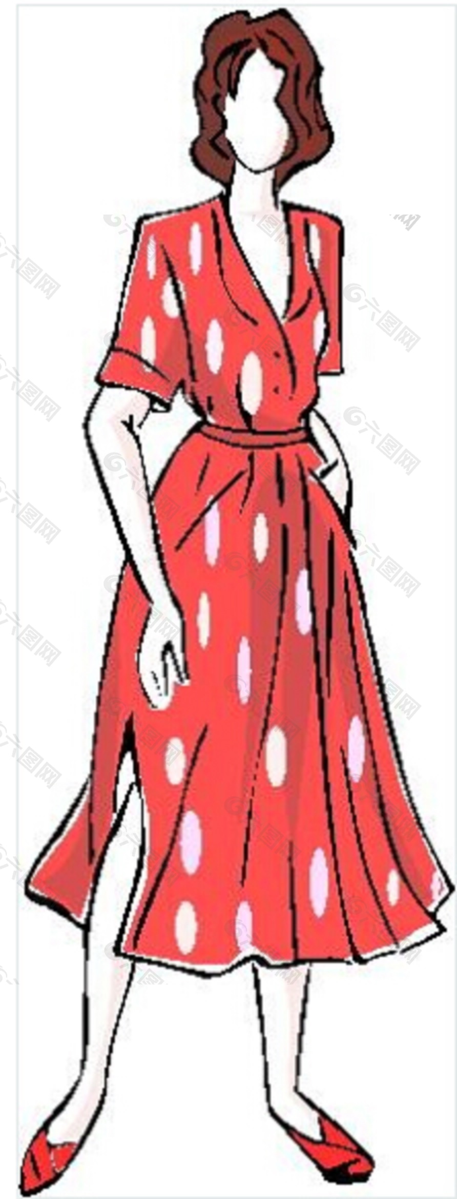 女式红色长裙