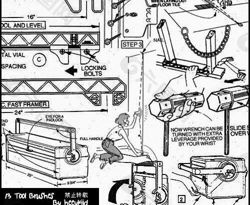 13个机械工具笔刷 下载