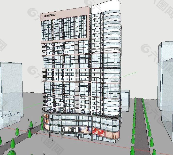 非常好的SU高层商业综合体模型