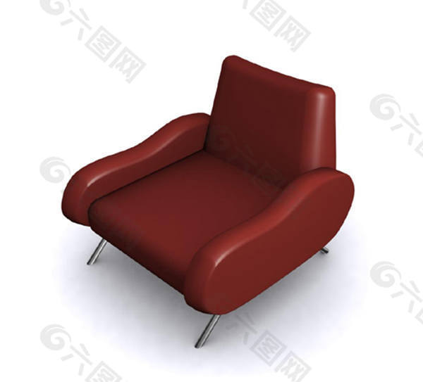 棕色光滑沙发椅家居家具装饰素材