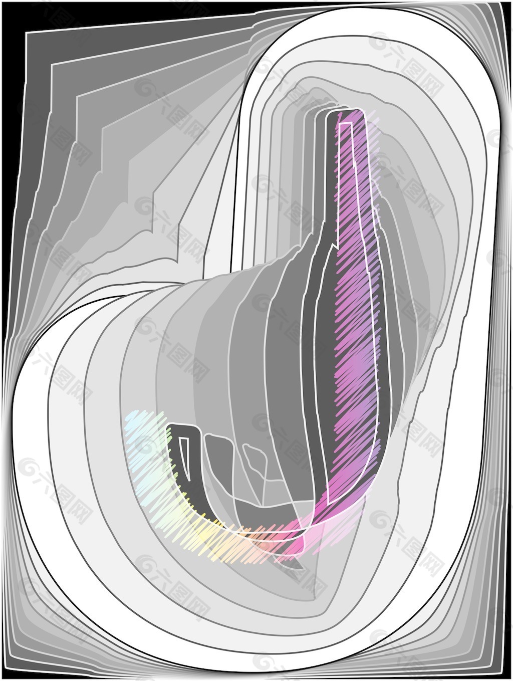 摘要字体矢量插画