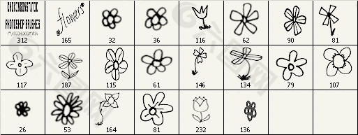 卡通花朵笔刷 下载