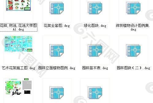 cad园林植物素材图块