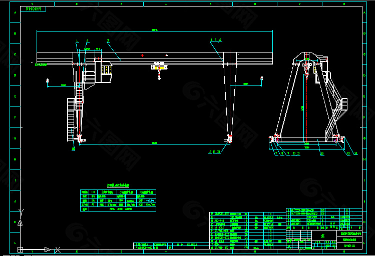 10吨14米门吊总图