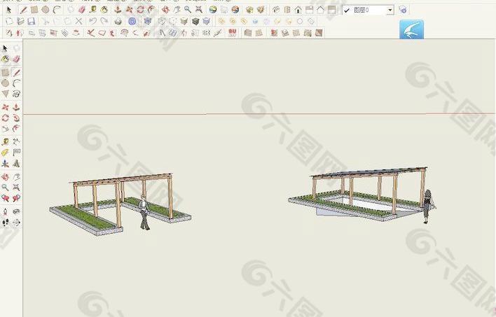 车库出入口Sketchup模型