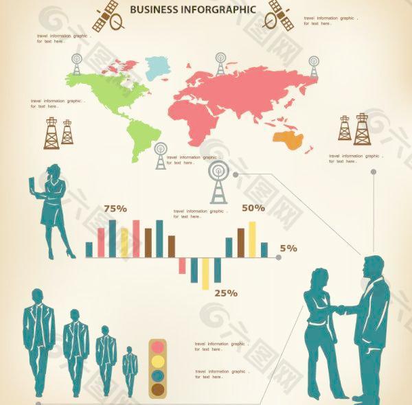 商务人士提供商务信息图形设计矢量图01