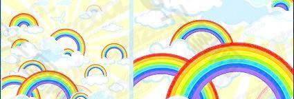 美丽的彩虹矢量插图材料